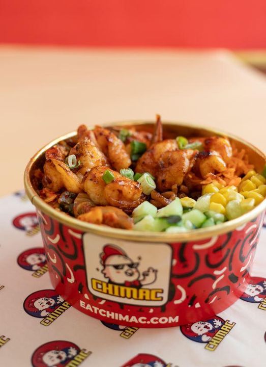 Chimac Jumbo Shrimp Bowl: Jumbo Shrimp with house made blend of 19 spices.