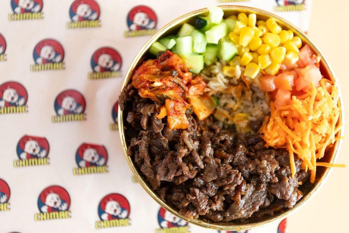 Chimac KBBQ Steak Bowl: Thinly sliced steak marinated in our Korean BBQ blend and grilled to perfection.